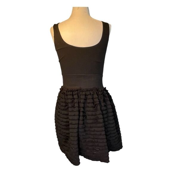BCBG MaxAzria x Miley Cyrus Fit & Flare Mini Dress Black Ruffle XS - Picture 4 of 9